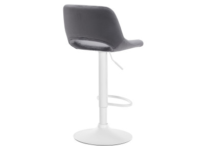 Tabouret de bar Camden, velours, blanc/gris foncé