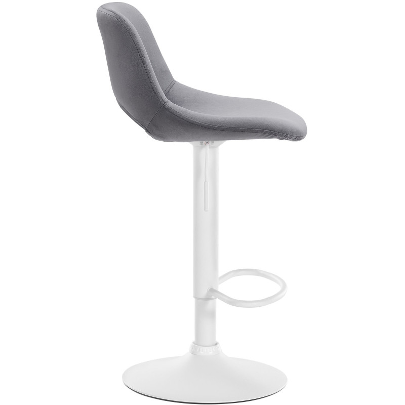 Tabouret de bar Camden en velours blanc gris foncé