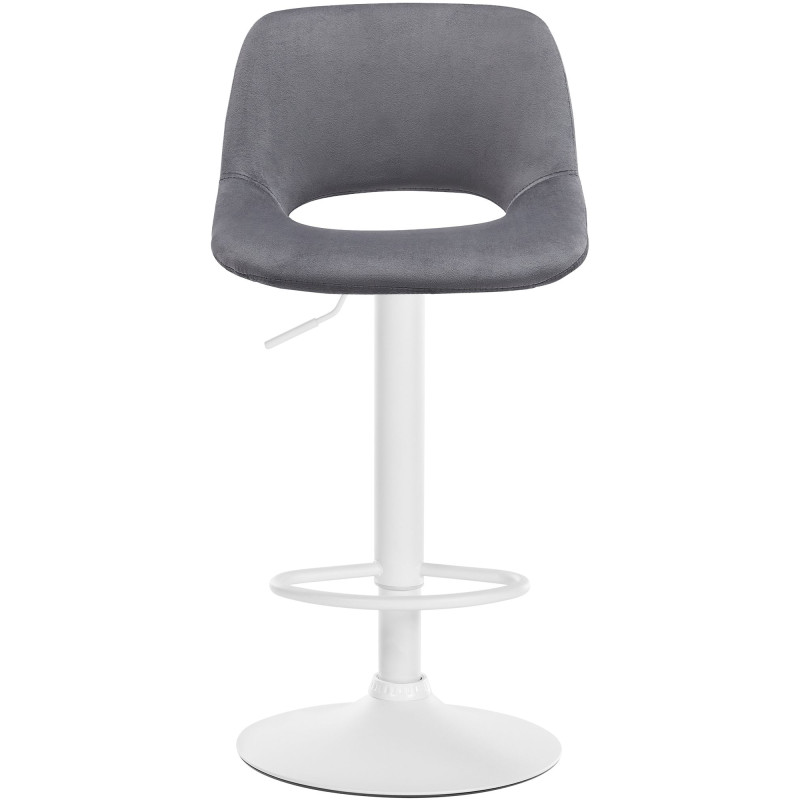 Tabouret de bar Camden en velours blanc gris foncé