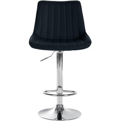 Ensemble de 2 tabourets de bar Toni, similicuir, chromés, noirs