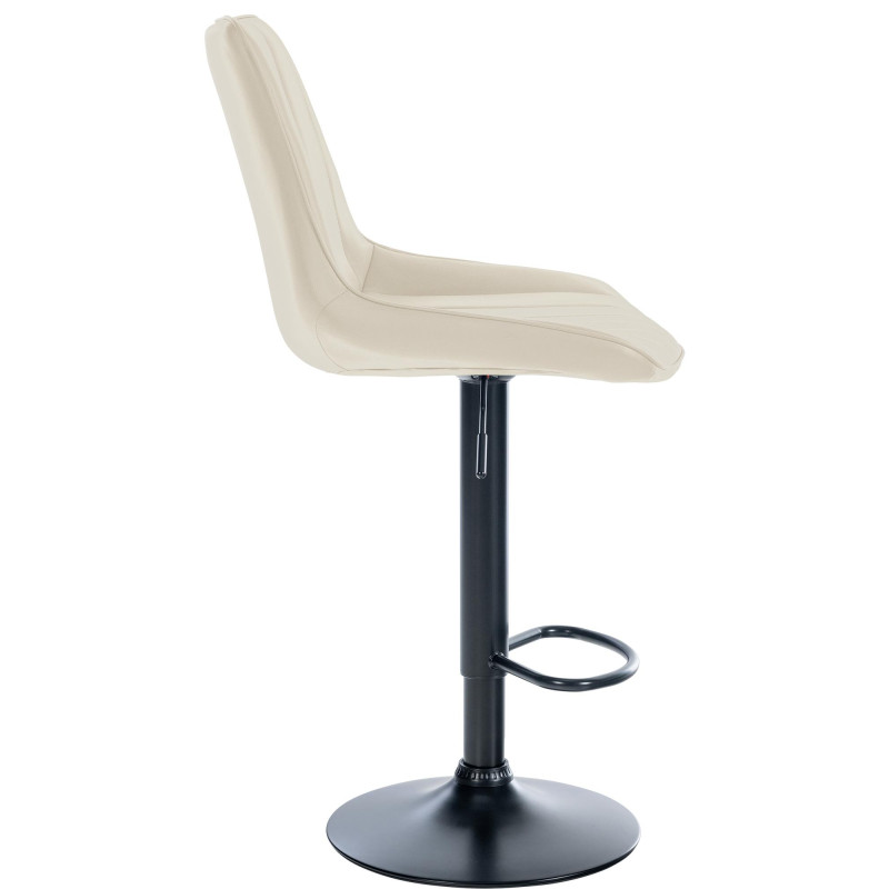 Ensemble de 2 tabourets de bar Toni en similicuir noir et crème