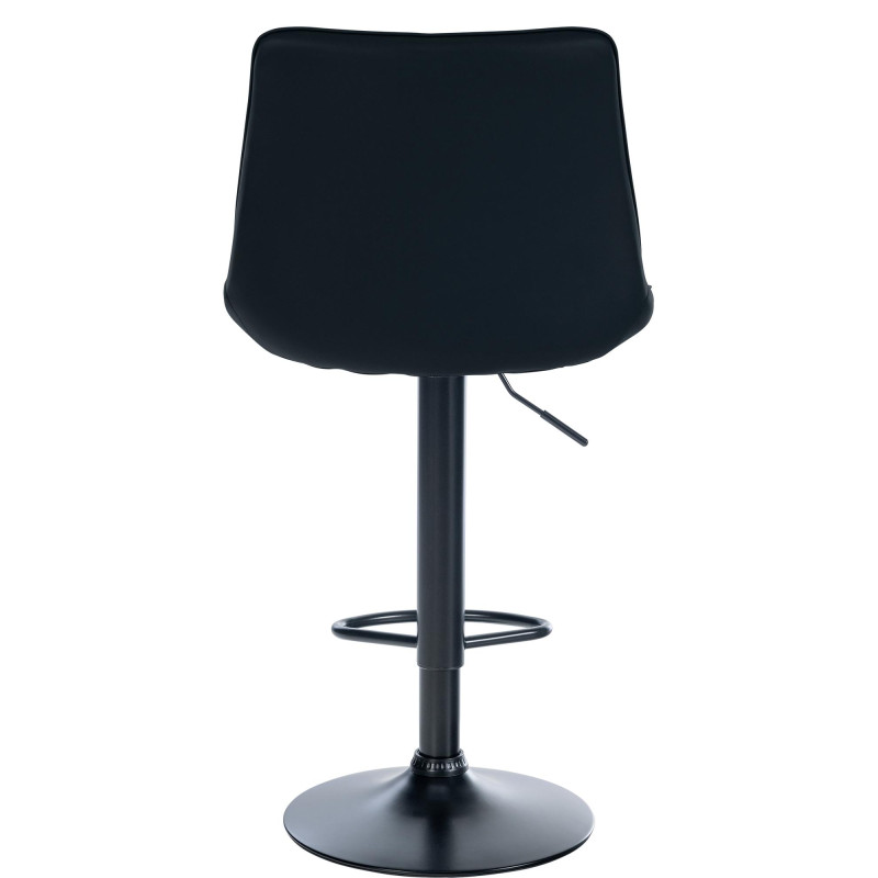 Lot de 2 tabourets de bar Toni, similicuir, noir noir