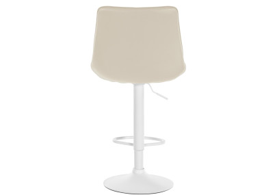 Lot de 2 tabourets de bar Toni, similicuir, blanc/crème