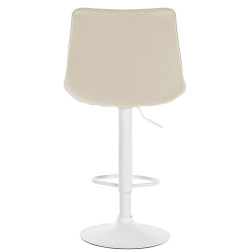 Conjunto de 2 banquetas de bar Toni, em couro sintético, branco/creme.