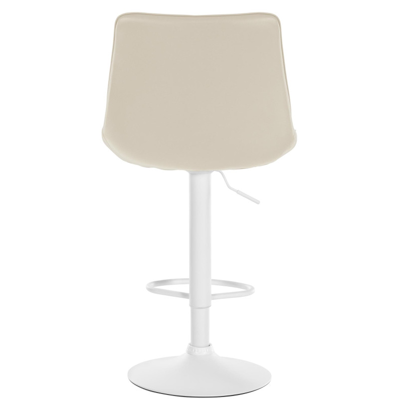 Set di 2 sgabelli da bar Toni, similpelle, bianco/crema