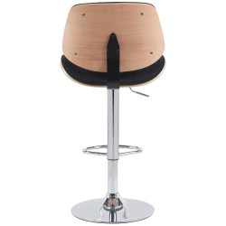 Conjunto de 2 banquetas de bar Clawson, em tecido, cromado natural/preto