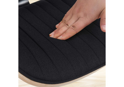 Set di 2 sgabelli da bar Clawson, tessuto, cromo naturale/nero