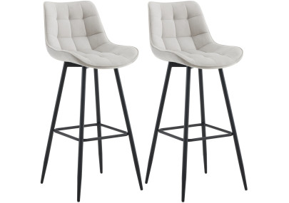 Set di 2 sgabelli da bar in velluto Dartford, grigio
