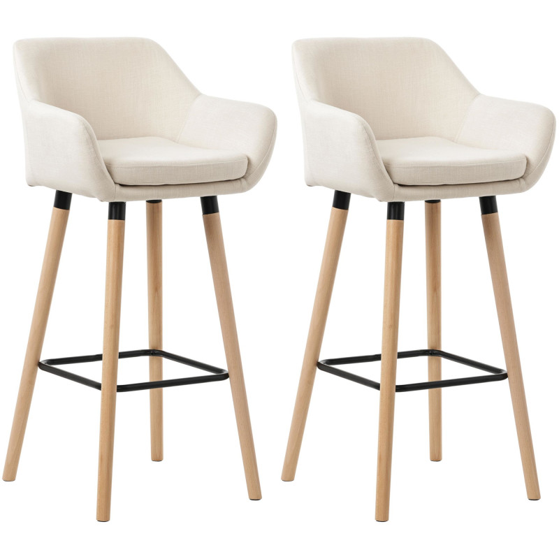 Set di 2 sgabelli da bar Grant, tessuto, beige