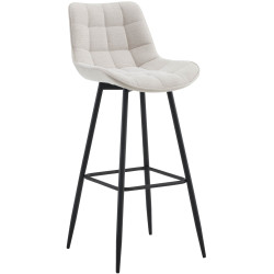 Banqueta de bar Dartford, em tecido, cor creme.