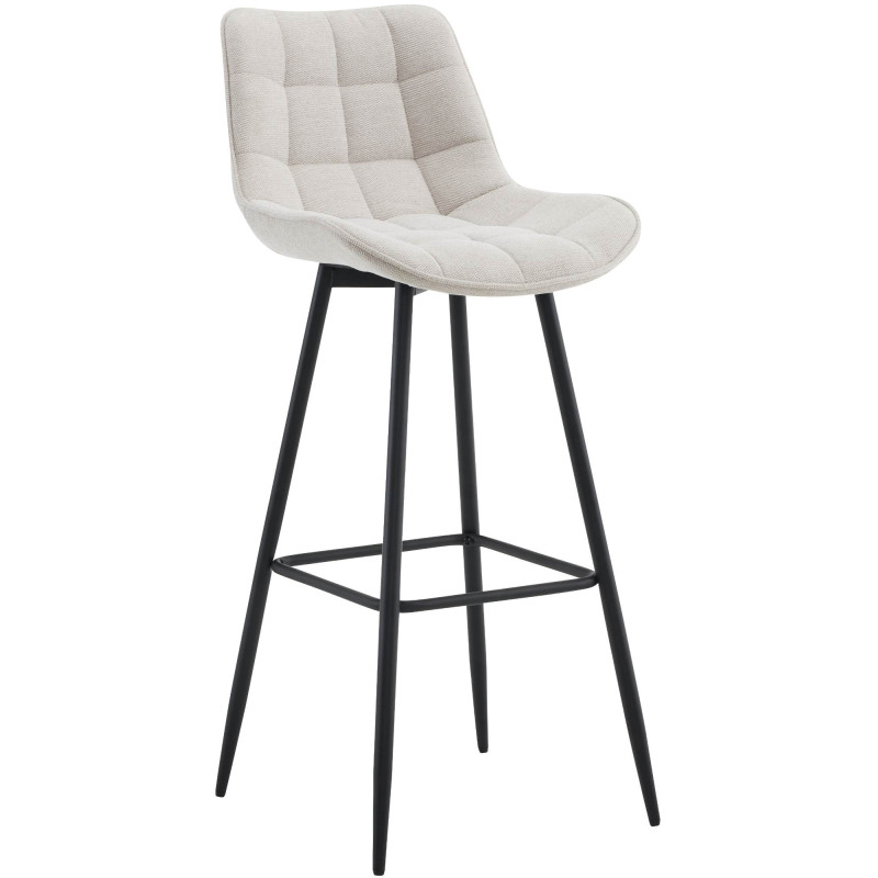 Tabouret de bar en tissu Dartford crème