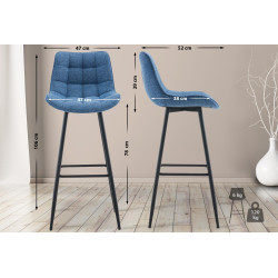 Sgabello da bar Dartford, tessuto blu