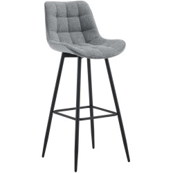 Tabouret de bar en tissu Dartford gris