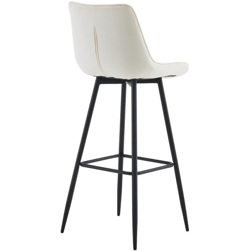 Tabouret de bar en velours Dartford crème