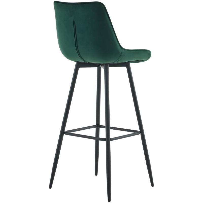 Sgabello da bar in velluto Dartford, verde