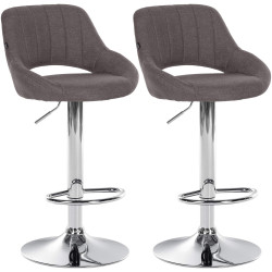 Set di 2 sgabelli da bar Milet tessuto C grigio scuro