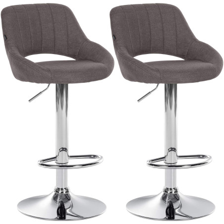 Set di 2 sgabelli da bar Milet tessuto C grigio scuro