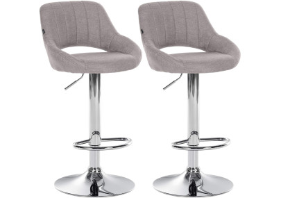 Set di 2 sgabelli da bar in tessuto Milet C grigio