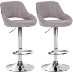 Set di 2 sgabelli da bar in tessuto Milet C grigio