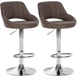 Ensemble de 2 tabourets de bar Milet en tissu C brun