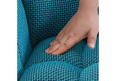 Tabouret de bar Damaso B, tissu turquoise