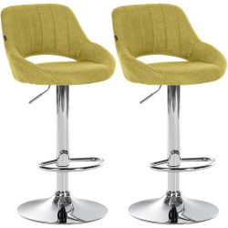 Set di 2 sgabelli da bar in tessuto Milet C verde