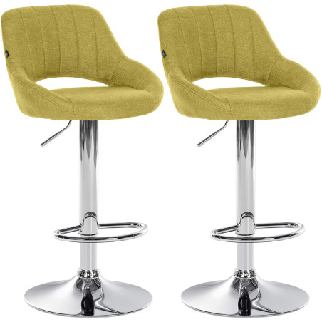 Set di 2 sgabelli da bar in tessuto Milet C verde