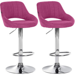 Conjunto de 2 banquetas de bar Milet em tecido roxo
