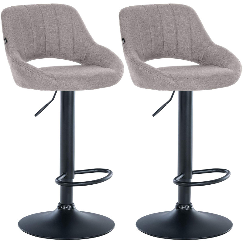 Set di 2 sgabelli da bar in tessuto Milet B grigio