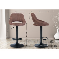Set di 2 sgabelli da bar in tessuto Milet B marrone