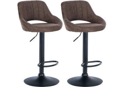 Set di 2 sgabelli da bar in tessuto Milet B marrone