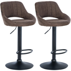 Ensemble de 2 tabourets de bar Milet en tissu B brun