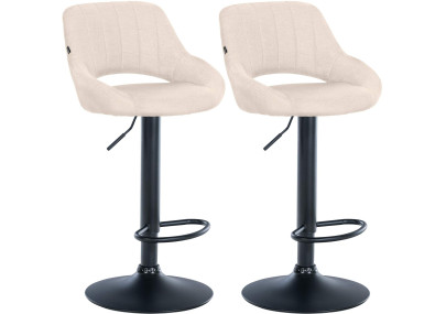 Set di 2 sgabelli da bar in tessuto Milet B crema