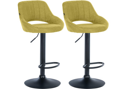 Ensemble de 2 tabourets de bar Milet en tissu B vert