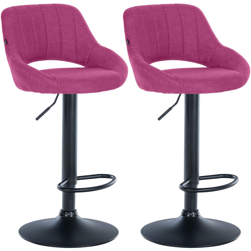 Conjunto de 2 banquetas de bar Milet em tecido roxo