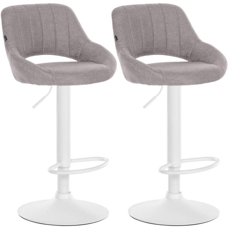 Set di 2 sgabelli da bar in tessuto Milet W grigio