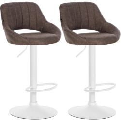 Ensemble de 2 tabourets de bar Milet en tissu W brun