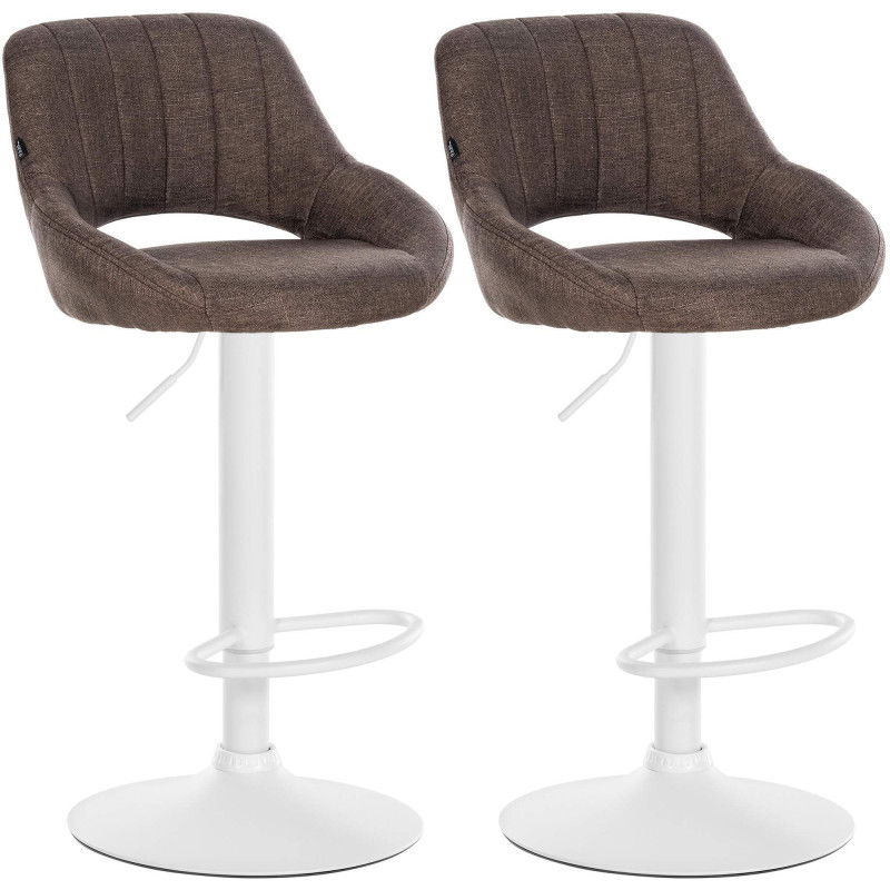 Ensemble de 2 tabourets de bar Milet en tissu W brun