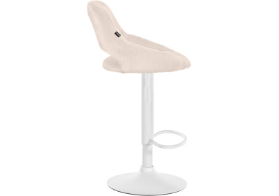 Ensemble de 2 tabourets de bar Milet en tissu crème