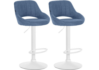 Conjunto de 2 banquetas de bar Milet em tecido azul.