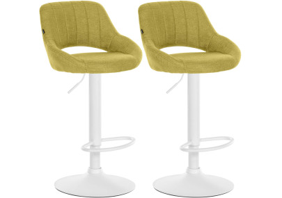 Set di 2 sgabelli da bar in tessuto Milet W verde