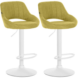 Juego de 2 taburetes de bar Milet tapizados en tela verde