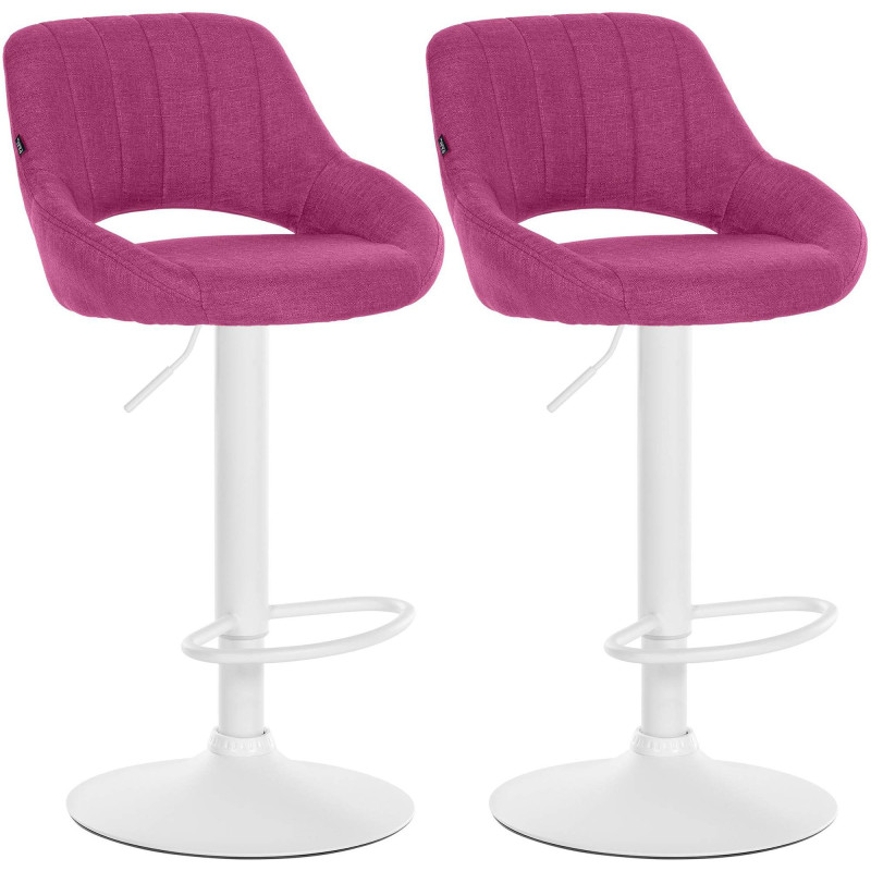 Set di 2 sgabelli da bar in tessuto Milet W viola