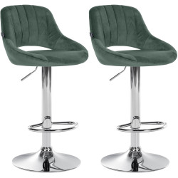 Set di 2 sgabelli da bar Milet velluto C verde