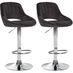 Conjunto de 2 banquetas de bar Milet em veludo preto.