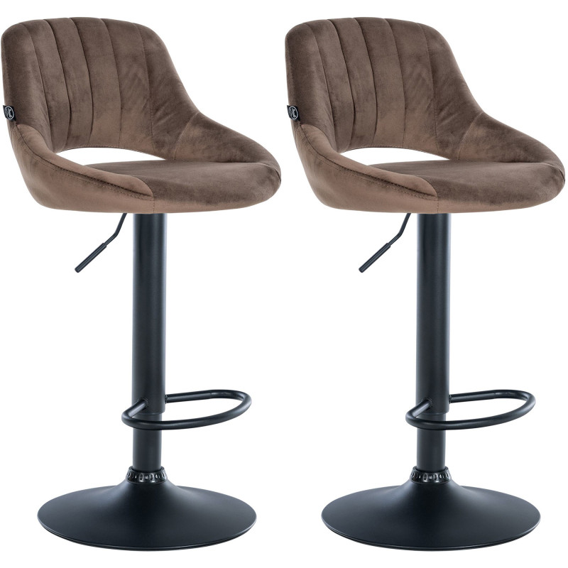 Set di 2 sgabelli da bar Milet velluto B marrone
