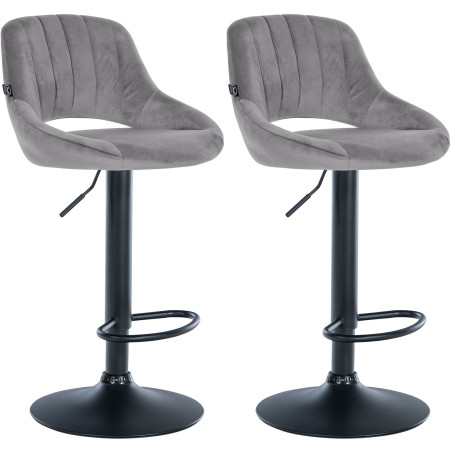 Set di 2 sgabelli da bar Milet velluto B grigio scuro