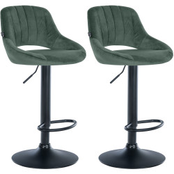 Set di 2 sgabelli da bar Milet velluto B verde
