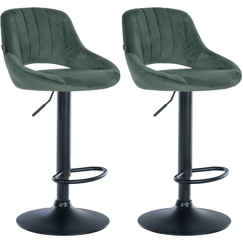 Set di 2 sgabelli da bar Milet velluto B verde