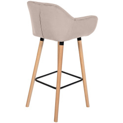 Banqueta de bar Grant em veludo creme